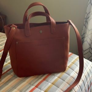 Portland Leather Goods Rust Mini Crossbody Tote